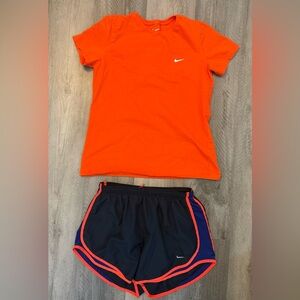 Nike Orange T-Shirt and Blue Shorts Set